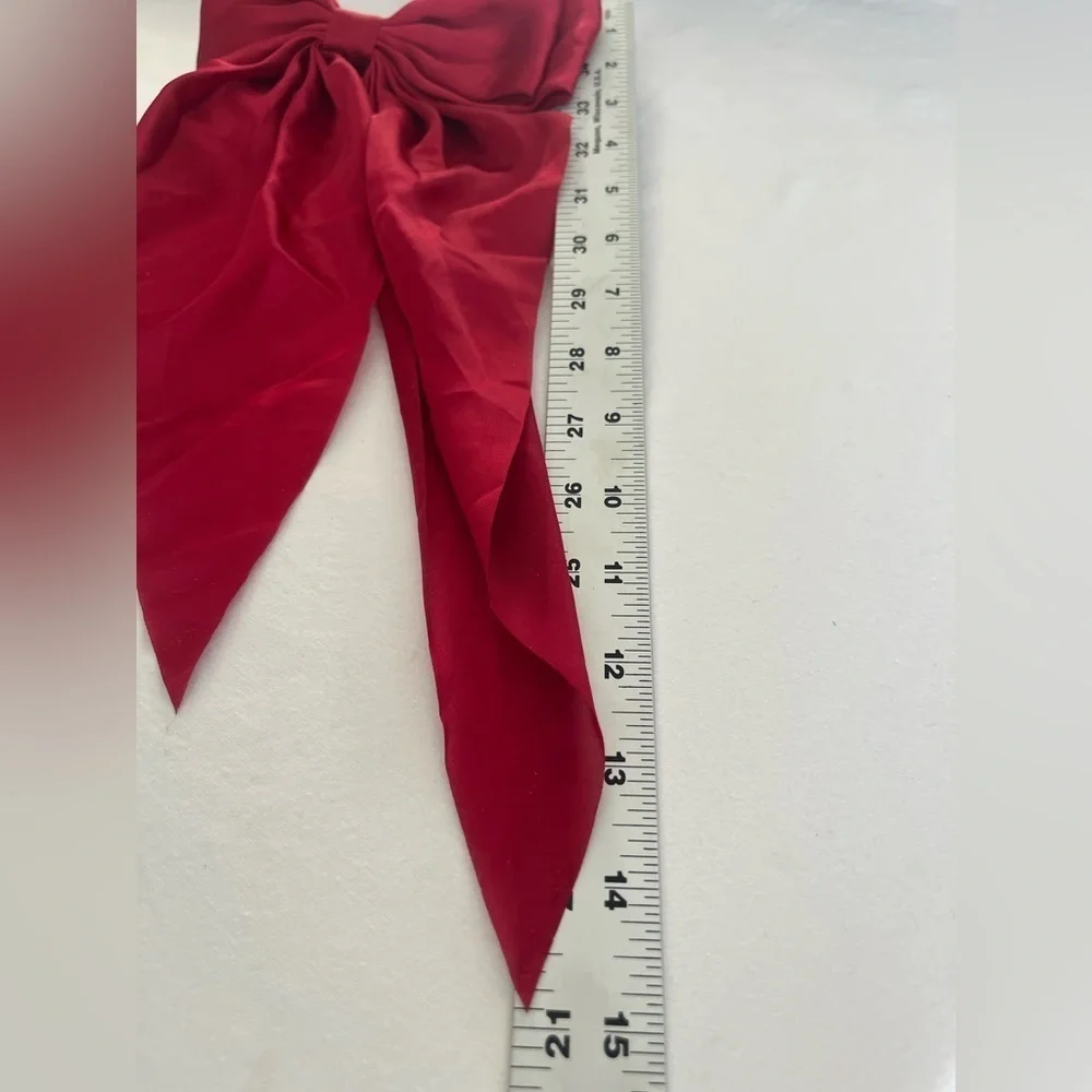 Elegant Red Satin large hair Bow barrette coquette fairycore sabrina carpenter